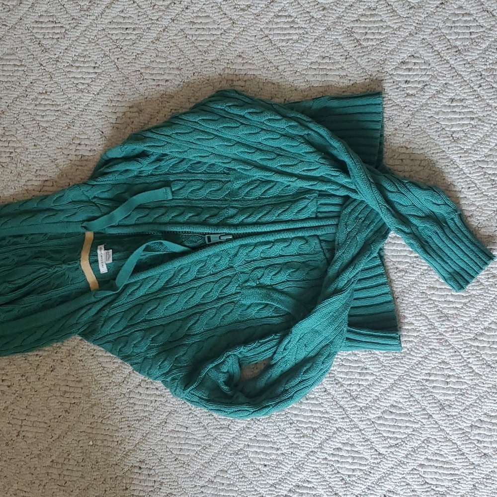 American eagle Green knit sweater zip up xs